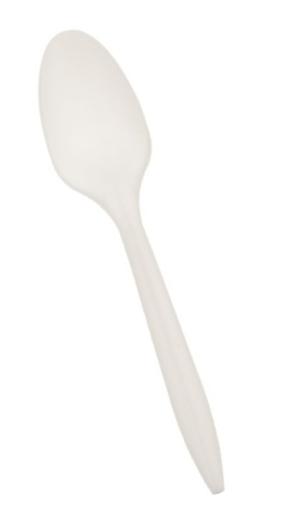 Crystalware TSPPWP1000 Disposable Medium Weight PP Plastic Tea Spoons, White (Pack of 1000)