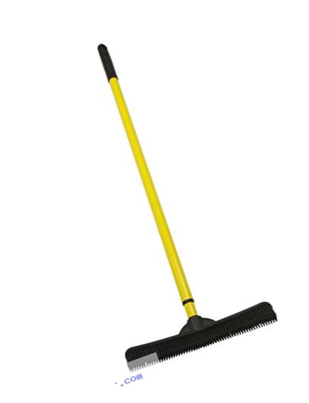 FURemover Broom with Squeegee made from Natural Rubber, Multi-Surface and Pet Hair Removal, Extends from 3 ft. to 6 ft