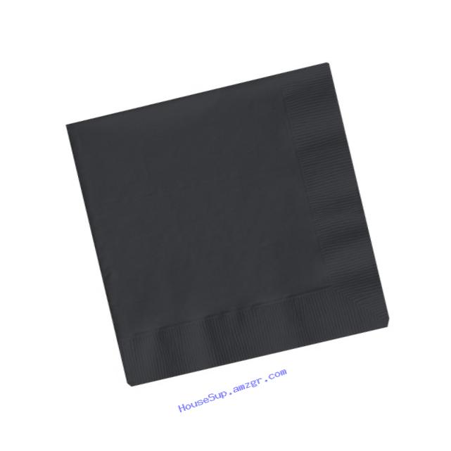Creative Converting Touch of Color 2-Ply 50 Count Paper Lunch Napkins, Black Velvet