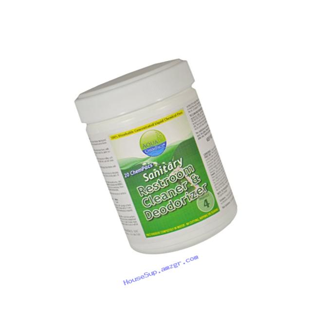 Aqua ChemPacs AQ613 Simoniz Sanitary Restroom Cleaner and Deodorizer, 12 x 20/Jar (Pack of 240)