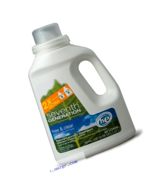 Seventh Generation Laundry Concentrate, Free & Clear, 50-Ounce Bottles (Pack of 6)