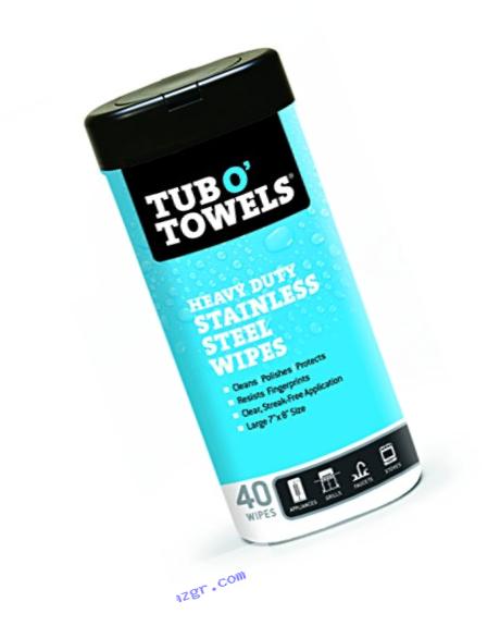 Tub O Towels TW40-SS Stainless Steel Wipes for Cleaning, Polishing, and Protecting (Tub of 40 Wipes)