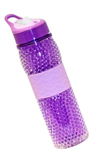 Green Canteen DWPTBBG-100-4C-PR Double Wall Tritan Plastic Hydration Bottle with Sippy Cap and Silicone Wrap and Beaded Gel, 18 oz, Purple