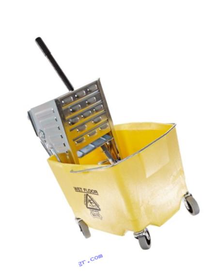 Impact 2/2635-3Y Metal Squeeze Wringer/Plastic Combo Bucket, 26-35 qt Capacity, Yellow/Metal