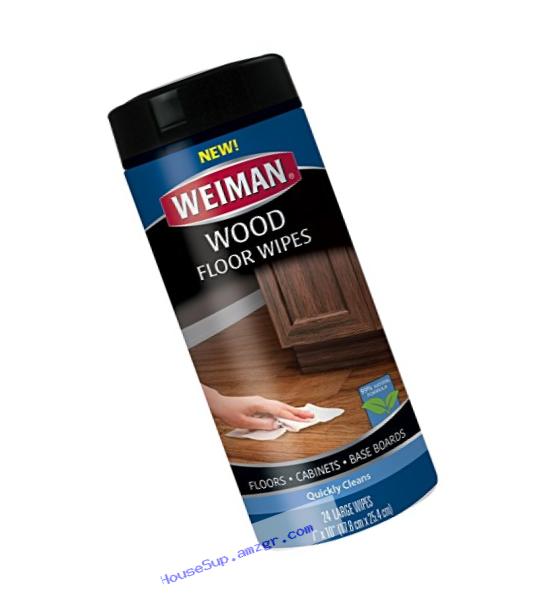 Weiman Wood Floor Wipes - Wood Floor and Baseboard Cleaner - 24 count (7