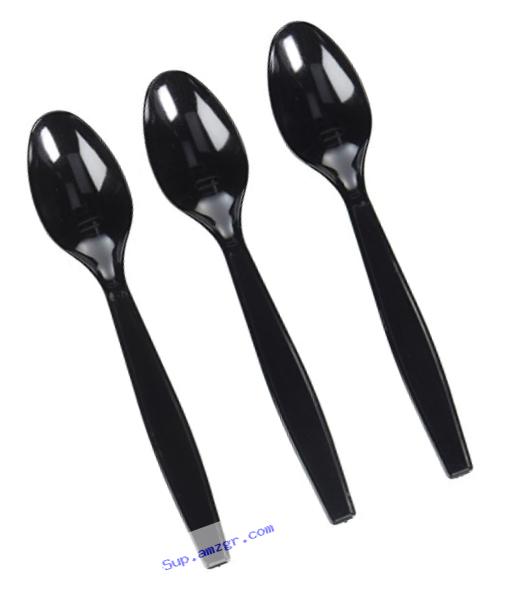 Fineline Settings 100-Piece Extra Heavy Cutlery Spoons, Black