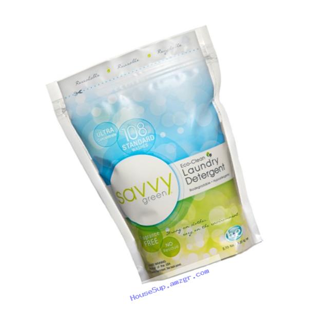 Savvy Green 108 Standard Wash Eco Clean Laundry Detergent Powder, 2.73 Lbs