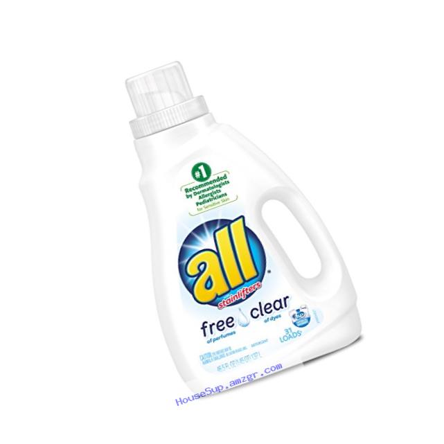 all Liquid Laundry Detergent, Free Clear for Sensitive Skin, 46.5 Fluid Ounces, 2 Count, 62 Total Loads