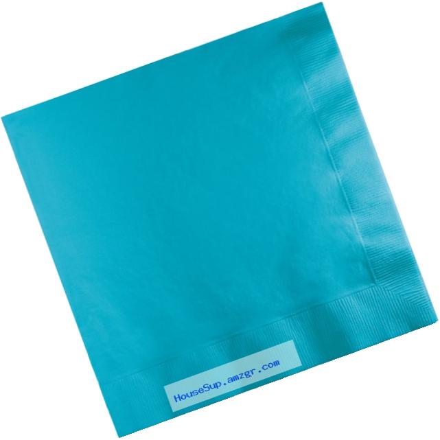500-Count Touch of Color 3-Ply Paper Lunch Napkins, Bermuda Blue