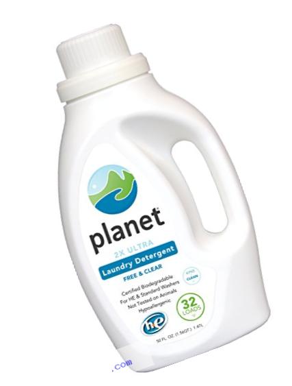 Planet 2X Ultra Laundry Detergent, Unscented, 50 Fluid Ounce (Pack of 4)