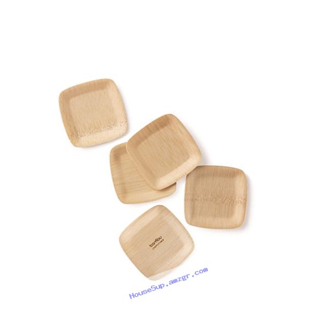 BAMBU ?? 3.5??? Bamboo Square Tasting  Plates (Pack of 250) ?? Compostable, Eco-Friendly & Disposable for Home and Catering ?? All Natural 100% Compostable