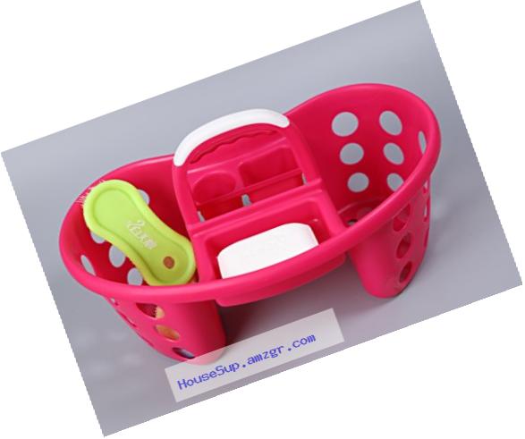 Portable Plastic Tool and Cleaning Caddy, Pink