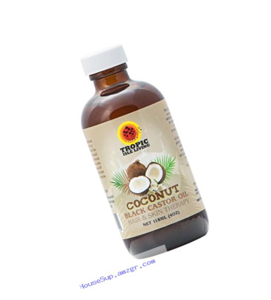 Tropic Isle Living- Coconut Jamaican Black Castor Oil-4oz Plastic PET Bottle