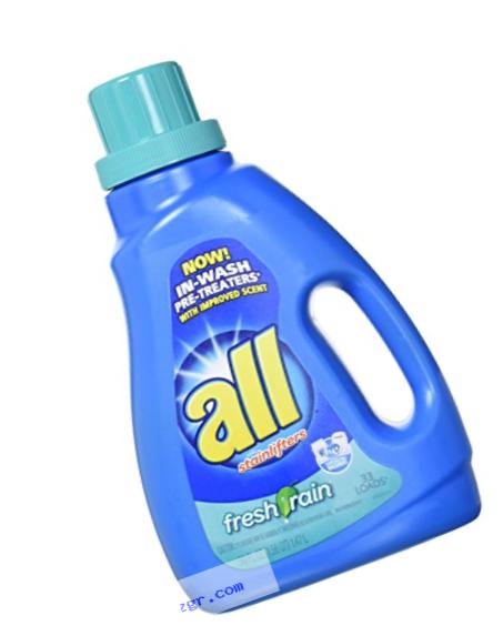 all Liquid Laundry Detergent, Fresh Rain, 50 Fluid Ounces, 33 Loads