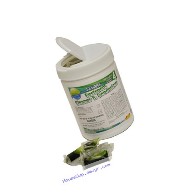 Aqua ChemPacs AQ512 Simoniz Sanitary Restroom Cleaner and Deodorizer, 1 x 100/Tub (Pack of 100)