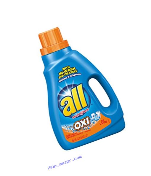 all Liquid Laundry Detergent with OXI Stain Removers and Whiteners, 46.5 Fluid Ounces, 26 Loads