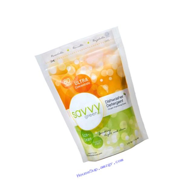 Savvy Green 80 Load Eco Clean Dishwasher Detergent Powder, 2.5 Pound