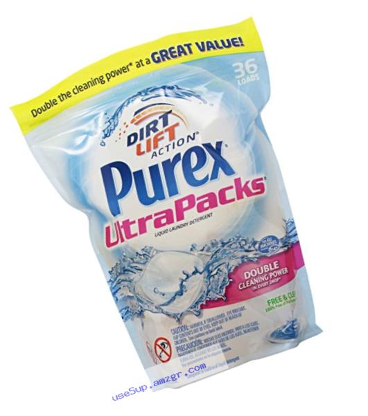 Purex Ultra Packs Liquid Laundry Detergent, Free and Clear, 36 Count