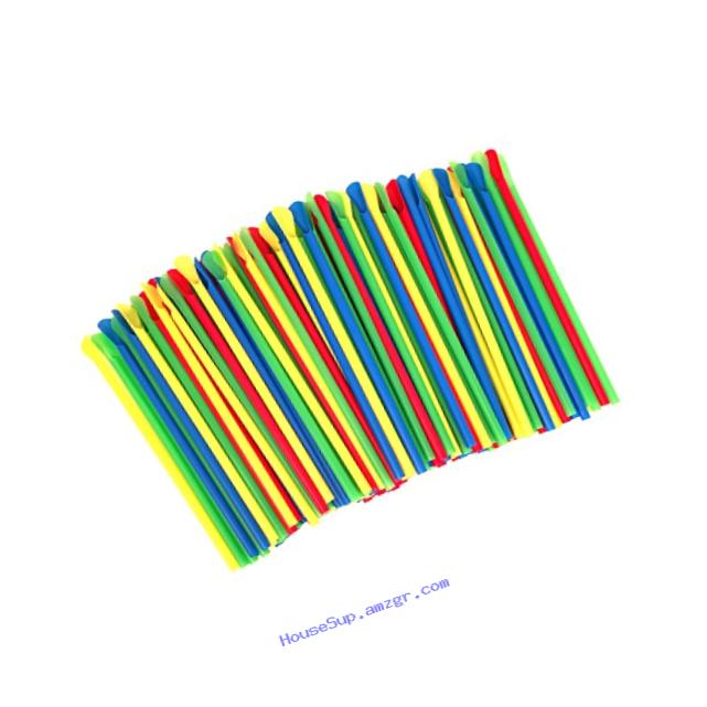 Paragon Sno-Cone Spoon Straws, Multicolor, 200-Count