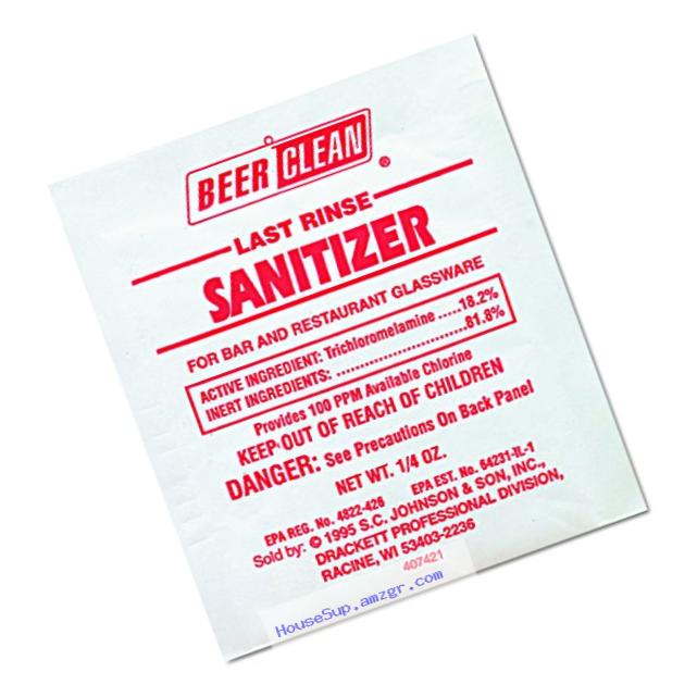 Diversey Beer Clean Last Rinse Glass Sanitizer, .25oz Powder Packet (100 Pack)