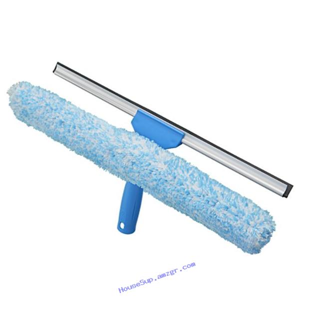 Unger Professional Microfiber Window Combi: 2-in-1 Professional Squeegee and Window Scrubber, 18