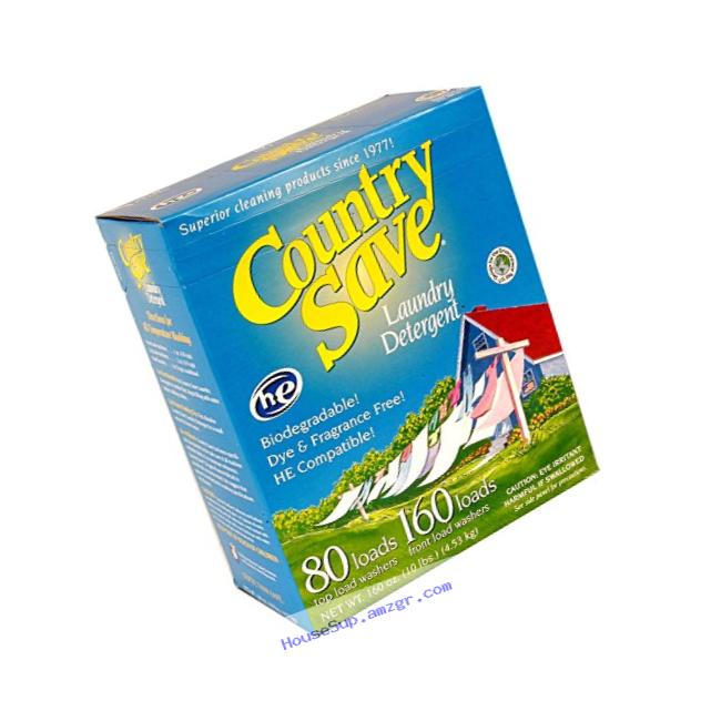Country Save HE Laundry Detergent, Powder, 160-Load, 10-lb Boxes (Pack of 4)