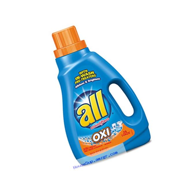all Liquid Laundry Detergent with OXI Stain Removers and Whiteners, 46.5 Fluid Ounces, 2 Count, 52 Total Loads