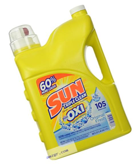 Sun Triple Clean Laundry Detergent, Original Fresh, 188 Ounce, 105 Loads