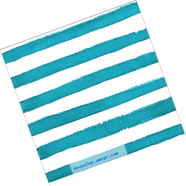 Creative Converting 24 Count Premium Patterned Beverage Napkins, Dotted and Striped, Peacock