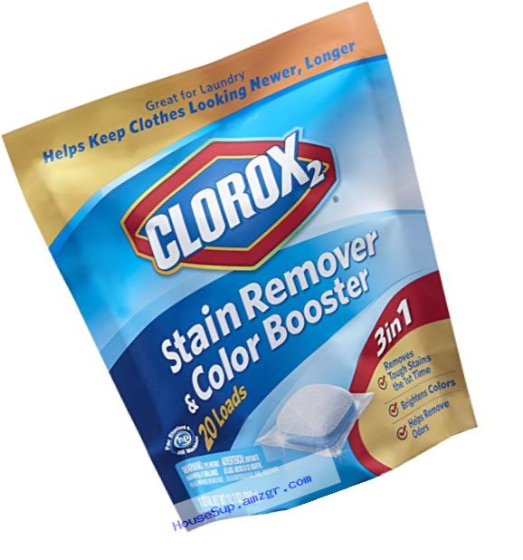 Clorox 2 Laundry Stain Remover and Color Booster Pack, 20 Count (Pack of 6)