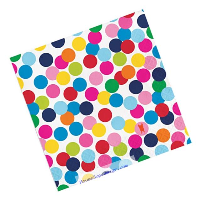 French Bull Birthday Dots- 3-Ply Luncheon Napkins, 20-Count