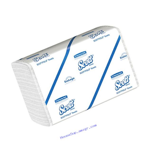 Scott 01960 SCOTTFOLD Paper Towels, 7 4/5 x 12 2/5, White, 175 Towels/Pack, 25 Packs/Carton