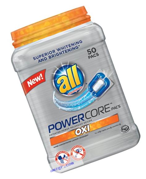 all Powercore Pacs Laundry Detergent with OXI, Tub, 50 Count
