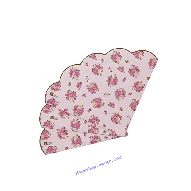 Talking Tables Truly Scrumptious Scalloped Floral Paper Table Napkins for a Tea Party,Pink  (20 Pack)