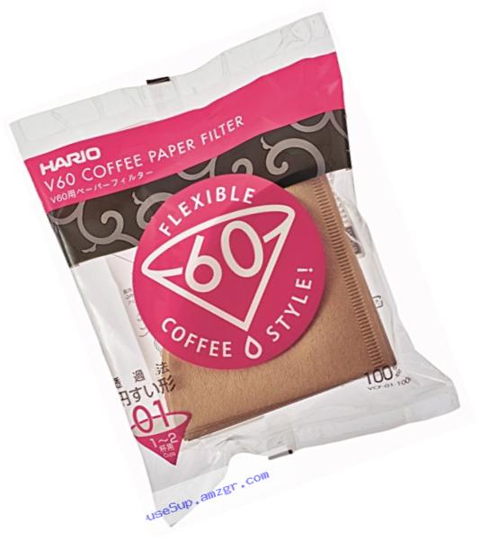 Hario V60 Misarashi Coffee Paper Filter (Size 01, 100 Count, Natural)