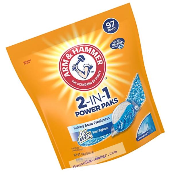 Arm & Hammer 2-IN-1 Laundry Detergent Power Paks, 97 Count, 3.84 Pound (Packaging May Vary)