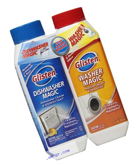 Glisten Dishwasher Magic AND Washer Magic, Value Pack, 12 Fl. Oz. bottle of each