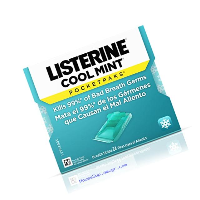 Listerine Cool Mint Pocketpaks Breath Strips, 24-Strip Pack (Pack of 12)