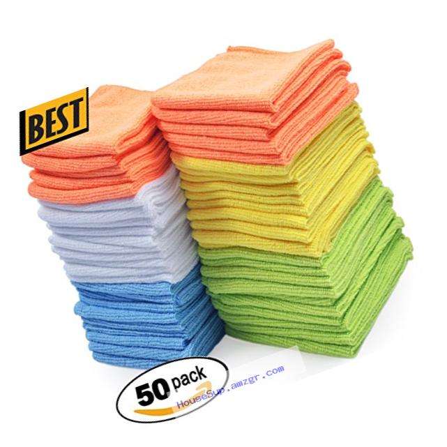 Best Microfiber Cleaning Cloth, Pack of 50