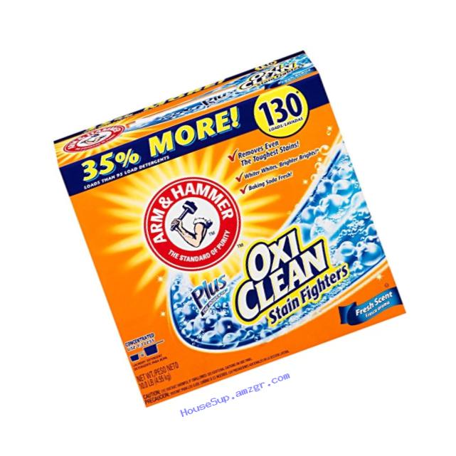 Laundry Detergent Arm and Hammer Plus Oxi-Clean Fresh Scent Powder, 130 Loads, 10 lb.